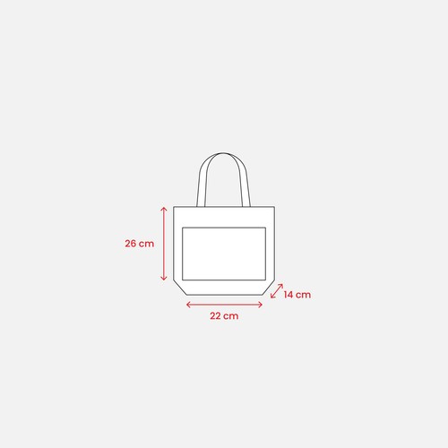 Mini tote bag en toile de jute avec poche en coton - 4