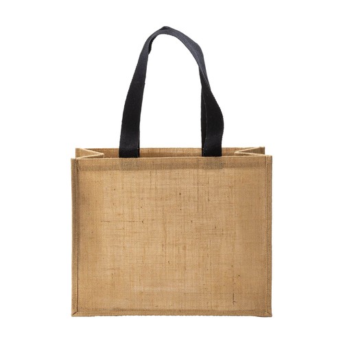 Tote bag en toile de jute, anses longues et soufflet - 2