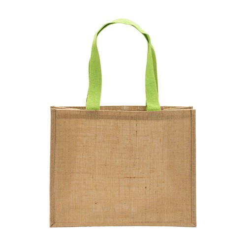 Tote bag en toile de jute, anses longues et soufflet - 2