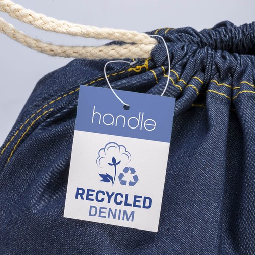 Sac à dos en coton denim recyclé, avec fermeture à cordons  et angles renforcés - 3