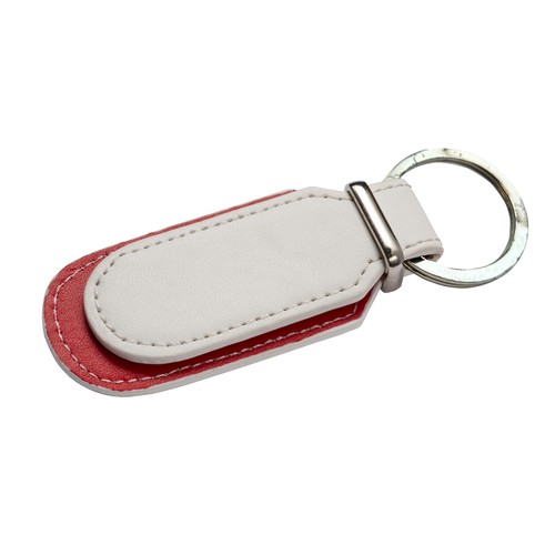 Double porte-clés en PU avec grand espace personnalisable - Légèrement STAINED - 1