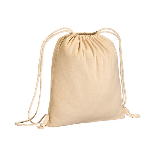 MOCHILA DE ALGODÓN DE 180 G/M&SUP2;, CON CIERRE DE CORDÓN