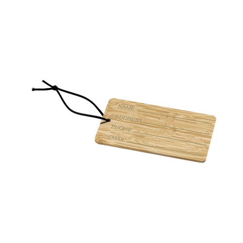 Bamboo luggage tag
