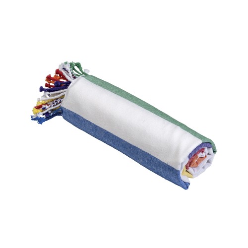 Serviette de plage / Paréo en coton recyclé de 180 gr/m2 avec frange, mesure 90x170 cm - 1