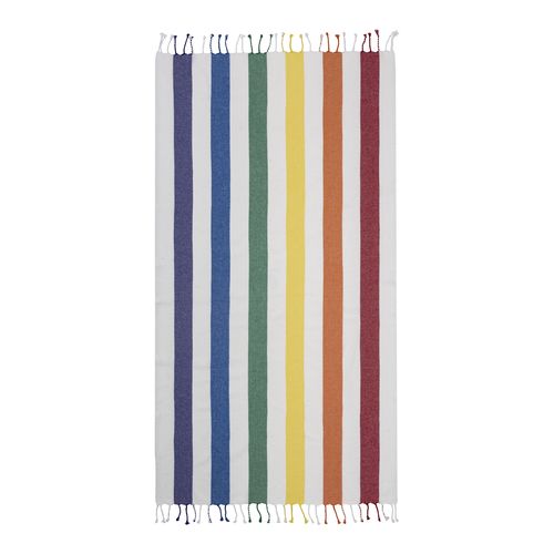 Serviette de plage / Paréo en coton recyclé de 180 gr/m2 avec frange, mesure 90x170 cm - 2