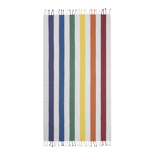 Serviette de plage / Paréo en coton recyclé de 180 gr/m2 avec frange, mesure 90x170 cm - 2