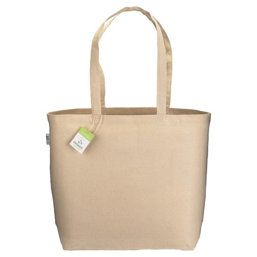 Tote bag en coton biologique 220 g/m2, avec anses longues et soufflet à la base - 2