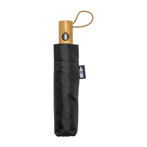 Mini parapluie automatique en R-pet avec poignée en bambou - 2