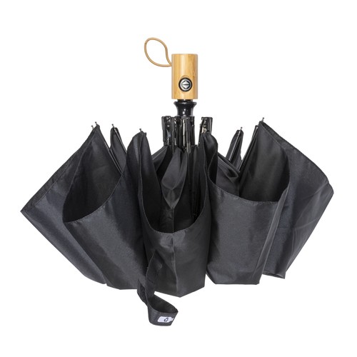 Mini parapluie automatique en R-pet avec poignée en bambou - 5