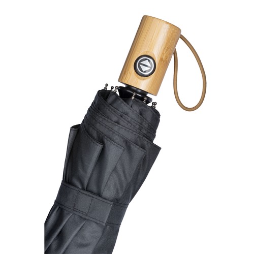 Mini parapluie automatique en R-pet avec poignée en bambou - 7