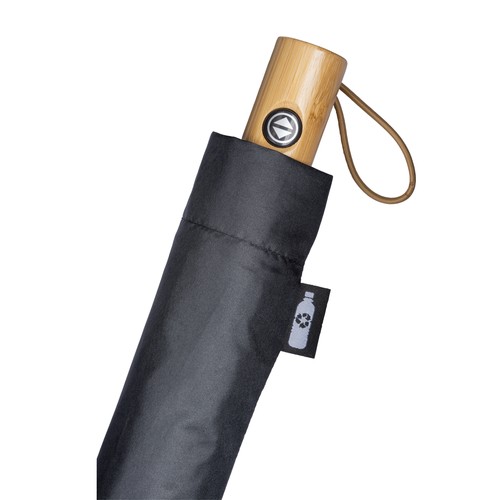 Mini parapluie automatique en R-pet avec poignée en bambou - 8