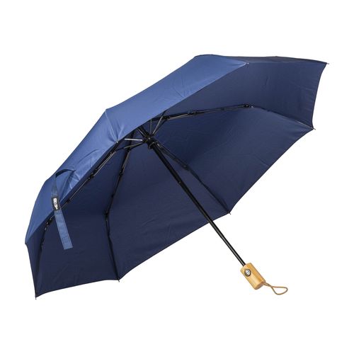 Mini parapluie automatique en R-pet avec poignée en bambou - 1