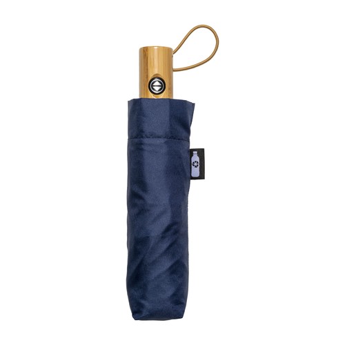 Mini parapluie automatique en R-pet avec poignée en bambou - 2