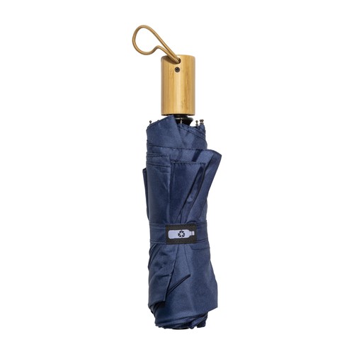 Mini parapluie automatique en R-pet avec poignée en bambou - 4