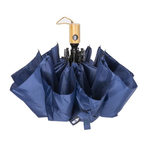Mini parapluie automatique en R-pet avec poignée en bambou - 5