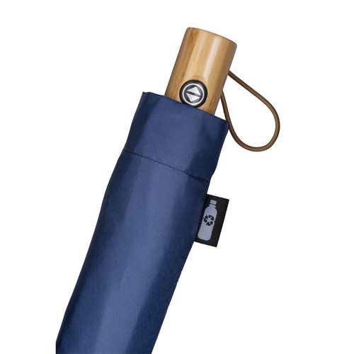 Mini parapluie automatique en R-pet avec poignée en bambou - 8