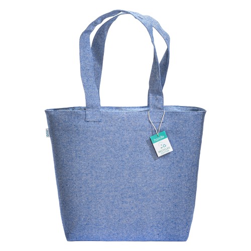 Tote bag en coton recyclé avec soufflet, 280 g/m2 - 2