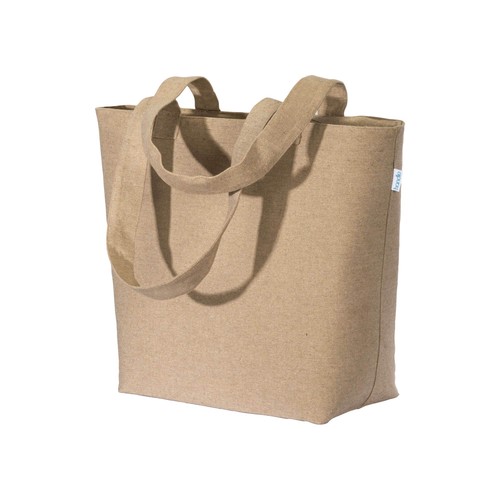 Tote bag en coton recyclé avec soufflet, 280 g/m2 - 1