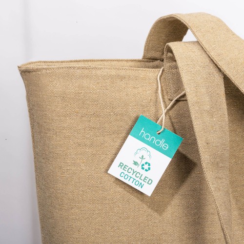 Tote bag en coton recyclé avec soufflet, 280 g/m2 - 3