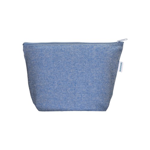 Beauty case en coton recyclé, avec soufflet à la base et avec fermeture éclair, 280 g/m2 - 2