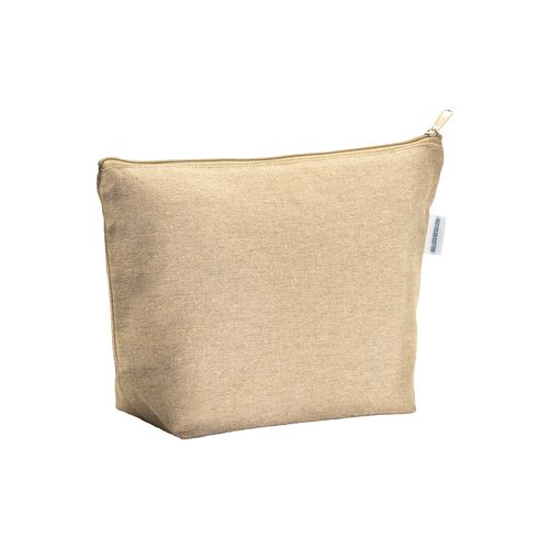 Beauty case en coton recyclé, avec soufflet à la base et avec fermeture éclair, 280 g/m2 - 1