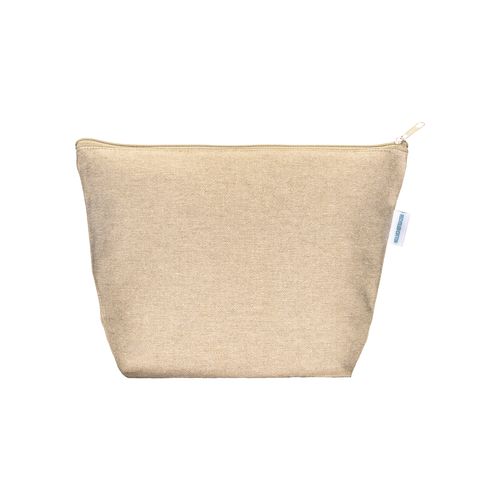 Beauty case en coton recyclé, avec soufflet à la base et avec fermeture éclair, 280 g/m2 - 2