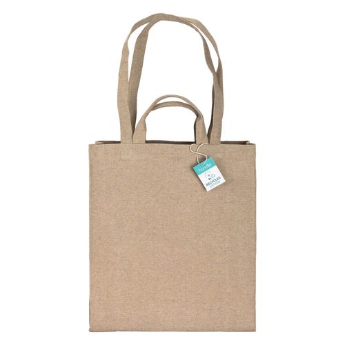 Tote bag avec soufflet en coton recyclé 280 g/m2, avec double anse - 2
