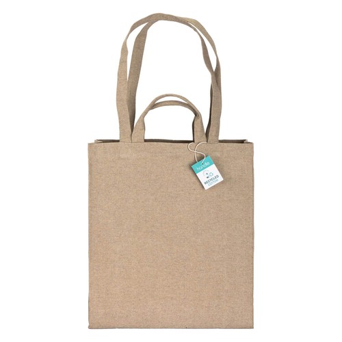 Tote bag avec soufflet en coton recyclé 280 g/m2, avec double anse - 2
