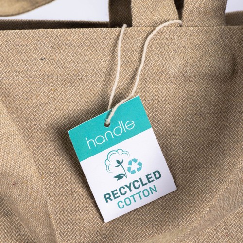 Tote bag avec soufflet en coton recyclé 280 g/m2, avec double anse - 4