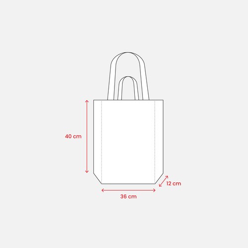 Tote bag avec soufflet en coton recyclé 280 g/m2, avec double anse - 5