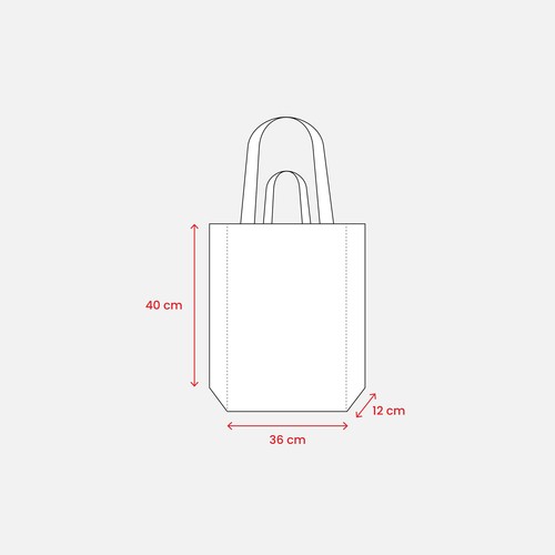Tote bag avec soufflet en coton recyclé 280 g/m2, avec double anse - 5