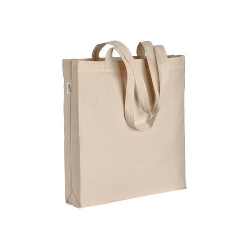 Tote bag en coton biologique 220 g/m2, avec anses longues et soufflet - 1