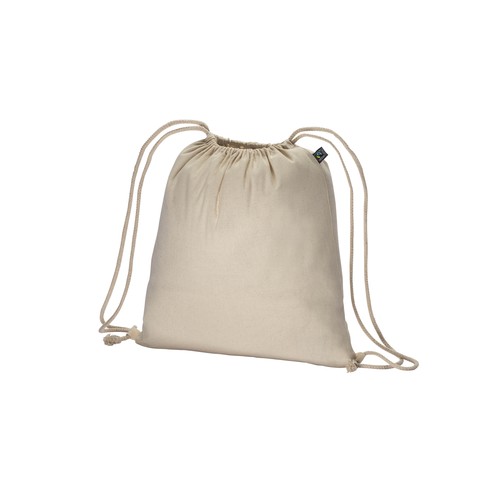 Sac à dos en coton FAIRTRADE ® 140 g/m2 personnalisé avec fermeture à cordons