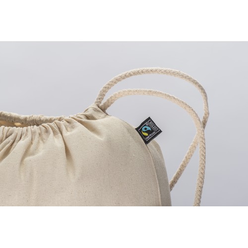 Sac à dos en coton FAIRTRADE ® 140 g/m2 avec fermeture à cordons - 4
