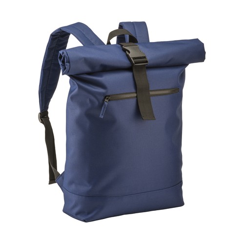 Sac à dos Roll porte pc (17") en polyester recyclé R-PET avec poche extérieure zippée personnalisé