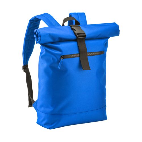Sac à dos Roll porte pc (17") en polyester recyclé R-PET avec poche extérieure zippée - 1