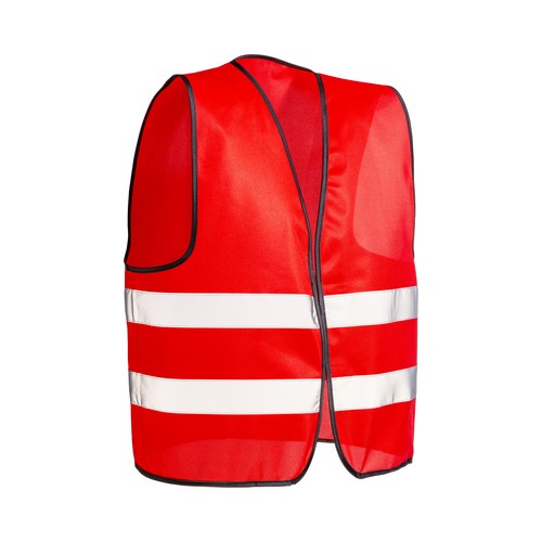 Gilet promotionnel personnalisé en polyester avec bande réfléchissante et fermeture velcro