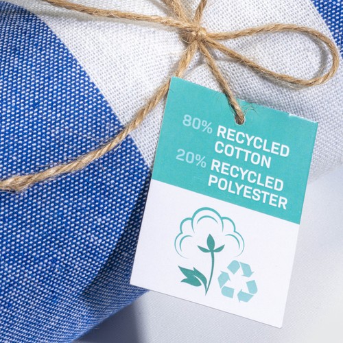 Serviette de plage / Paréo en coton recyclé de 180 gr/m2 avec frange, mesure 90x170 cm - 4