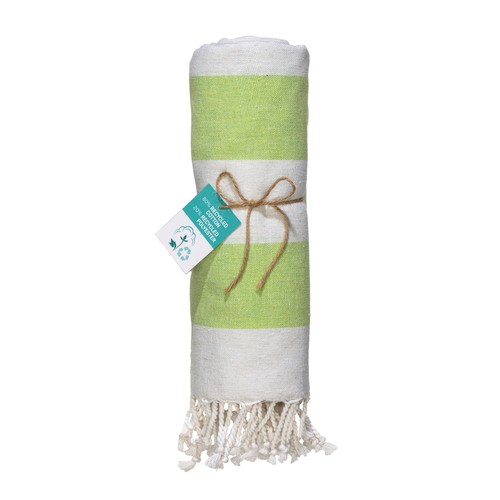 Serviette de plage / Paréo en coton recyclé de 180 gr/m2 avec frange, mesure 90x170 cm - 3