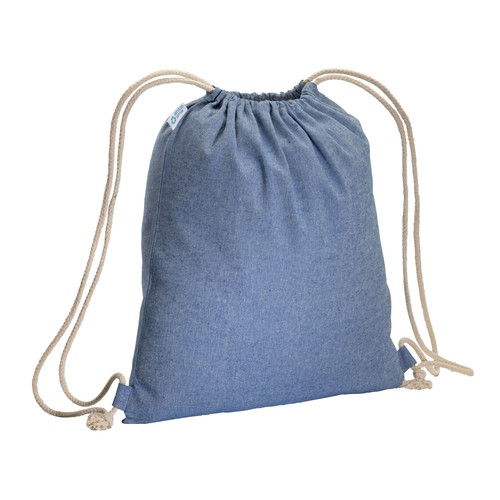 Sac à dos en coton recyclé effet mélange 180 g/m2 avec fermeture à cordons - 1
