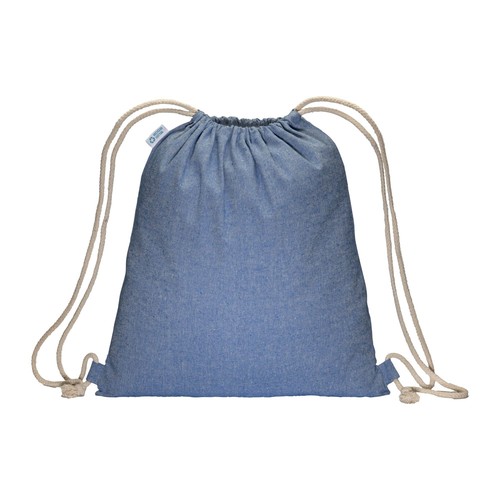 Sac à dos en coton recyclé effet mélange 180 g/m2 avec fermeture à cordons - 2