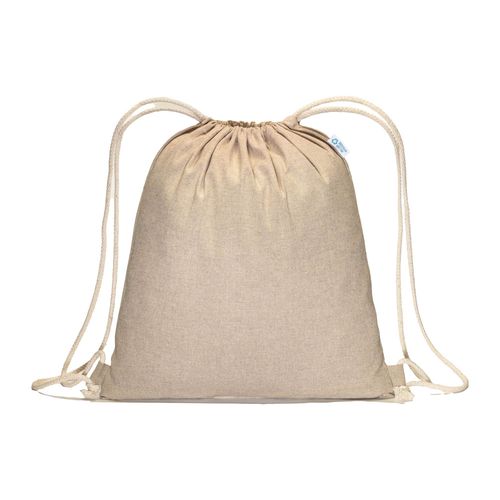 Sac à dos en coton recyclé effet mélange 180 g/m2 avec fermeture à cordons - 2