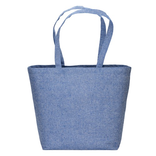 Tote bag en coton recyclé, 120 g/m2 avec intérieur laminé en PP, anses longues et soufflet - 2