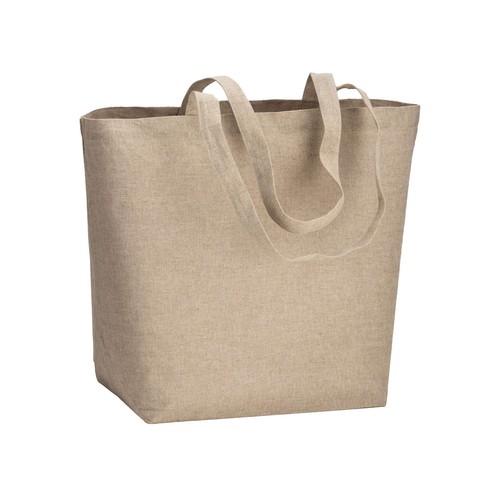 120 g/m2 recycled cotton shopper with PP inner coating, long handles and gusset