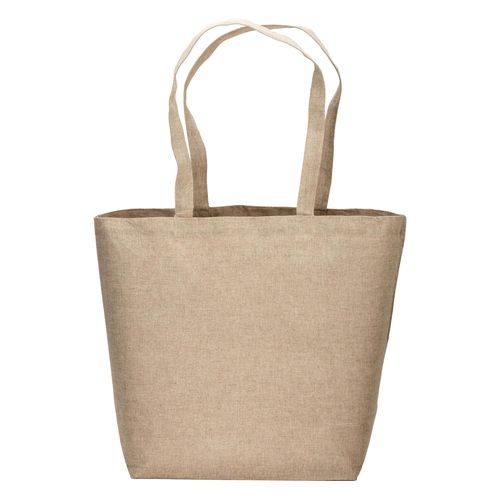 Tote bag en coton recyclé, 120 g/m2 avec intérieur laminé en PP, anses longues et soufflet - 2