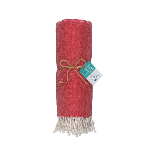 Serviette de plage / Paréo en coton recyclé de 180 gr/m2 avec frange, mesure 90x170 cm - 3