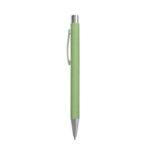 Stylo à bille en papier recyclé, détails chromés et clip en métal - 2