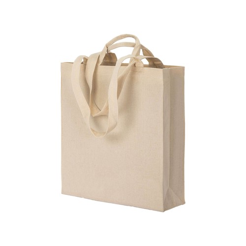 Tote bag avec soufflet en coton 220 g/m2, avec double anse - 1