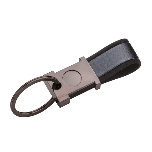 Porte-clés en métal bruni et PU bicolore - 1