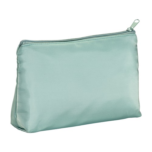 Beauty case en polyester souple personnalisé. Fermeture à glissière et doublure intérieure.